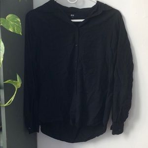 Uniqlo Black Rayon Dress Shirt